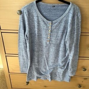 NWOT Amazon cotton blue l/s Henley.